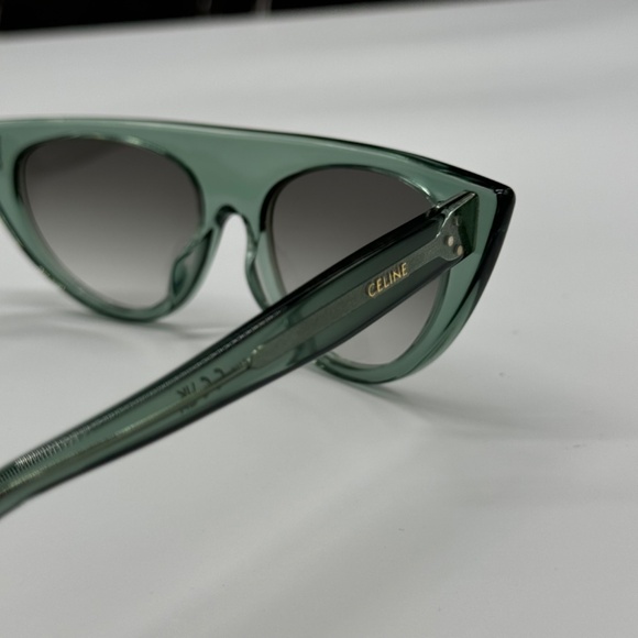 NEW CL40228I 93B CELINE GREEN GREY CAT EYE WOMEN CELINE SUNGLASSES - Picture 6 of 9